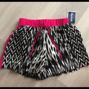 pink and black girls flowy shorts